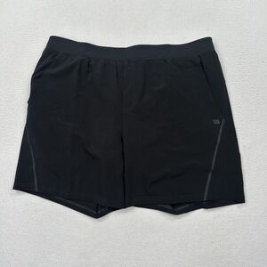 VRST Men's Stealth 7" Lined Shorts Size 2XL Black Stretch Moisture Wicking